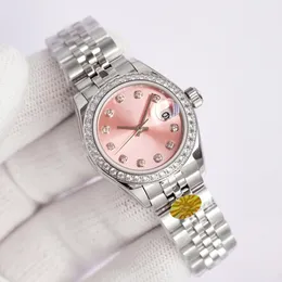 Business Womans Watch 31mm 28mm Automatiska mekaniska klockor Rostfritt stål Strap Diamond Dial Design Vattentät armbandsur Presentvakor för Lady