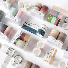 Opakowanie prezentów 10pcs/Set Pure Color Washi Paper Paper Tape Scrapbooking Podręcznik Dekoracyjny Po Dziennik DIY Dekoracja naklejka