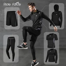 5 PcsSet Tuta da uomo Palestra Fitness Compression Tuta sportiva Abbigliamento da corsa Abbigliamento sportivo da jogging Esercizio Collant da allenamento 220702