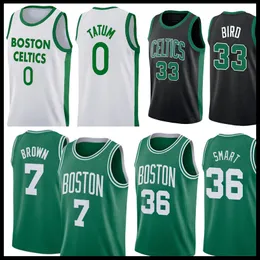 Jayson 0 Tatum Jersey Marcus 36 Smart Larry 33 Bird Basketball Maglie Jaylen 7 Brown Gordon 20 Hayward 00