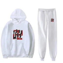 Erkeklerin Trailsits Tokyo Revengers Moda Uzun kollu kapüşonlu kazak 2pcs Kadınlar/Erkekler Terzyos Hoodies Pantolon Yüzme Youn 2 Parça Setmen