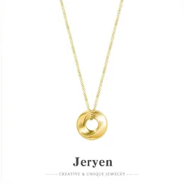 Pendant Necklaces Fashion Exquisite Ladies Circle Type Necklace For Women Gold Silver Rose Color Jewelry Birthday Party Gift Lovely GirlPend