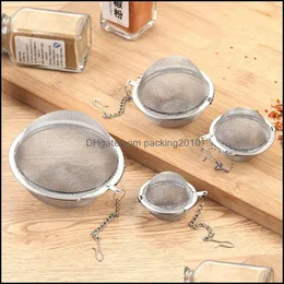 Stainless Steel Tea Infuser Sphere Locking Spice Ball Strainer Mesh Filter Strainers Kitchen Tools 20Pcs Drop Delivery 2021 Coffee Drinkwa