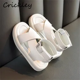 Girl s Sandals High Quality Pu Leather Roman Shoes For Kids Girls Comfortable Soft Anti Slip Breathable Children Princess Sandal 220525