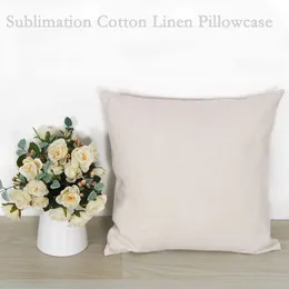 Sublimation Pillow Case Blank Cotton Linen Pillowcase DIY Sofa Cushion Cover Home Bedroom Decorative Throw Pillow Covers