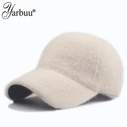 [YARBUU] fashion brand high quality wool baseball cap Thicken Warm Pure color casquette hat Men Women hats wholesale 220318