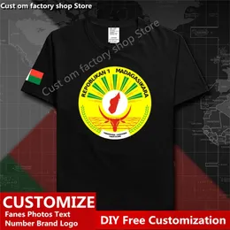 Мадагаскар кантри -флаг -футболка DIY Custom Jersey Fuls name № Cotton T Roomts Men Women Loose Casual Sports Trub 220616