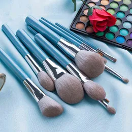 Makeup Tools 13Pcs Super Soft Grandma Grey Lily Blue Brushes Set Foundation Eyeshadow Contour Lash Make up Brush Cosmetic Tool220422