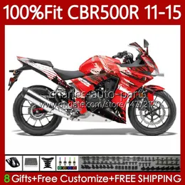 OEM Fairings Kit For HONDA CBR 500 R CC 500R RR 2011 2012 2013 2014 2015 Body 126No.92 CBR500RR New Red CBR500 RR 11-15 CBR500R 11 12 13 14 15 Injection mold Bodywork