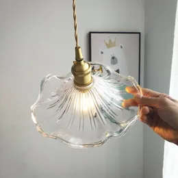 Kolye lambaları Japonya Deco Chambre armatürü cam yatak odası restoranı LED ışıkları hanglamp maisonpender