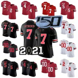 Nik1 Ohio State Buckeyes Futebol NCAA College Jersey C.J. Stroud Justin Fields Chris Olave Julian Fleming Garrett Wilson George Jack Sawyer