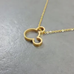 Pendant Necklaces Cute Cartoon Miki Mouse Pendants Women Kids Jewelry Stainless Steel Gold Chain Animal Colar Feminino Friend GiftsPendant