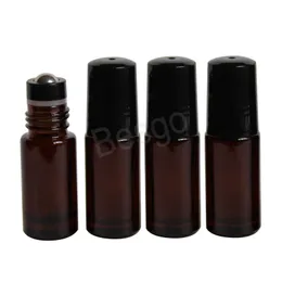 5ml Empty Glass Roll On Bottle Face Eye Massage Roller Bottles Mini Travel Perfume Essential Oil Cosmetic Storage Bottles BH6591 WLY