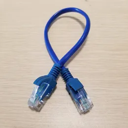 10 шт./лот RJ-45 RJ45 между мужчинами CAT5 Ethernet-кабель сетевой короткий кабель синий 25 см