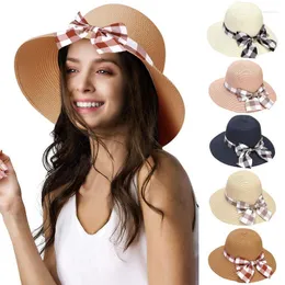 ワイドブリム帽子女性織りストローサマービーチキャップUPF UV Protect Jazz Sun Hat Femal