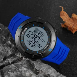 Armbandsur Ohsen Digital Mens Watch Waterproof Sport Army Blue Silicone LED för män Relogio Masculino elektroniska klockor