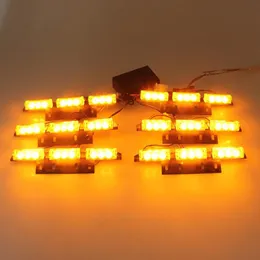 Hot 54 LED Flash Emergency Lights Yellow Automotive Explosive Car Front Grille Deck Strobe Flashing Lamp