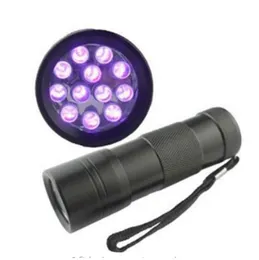 395-400nm Ultra Violet UV Lighting Lighting Mini Portátil 12 LED LANTE LANTE UV Tocha de escorpião Finder Black Novelty Lights