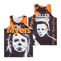 Movie Film Michael Mike Myers KILLER SEASON Maglia da uomo Uniforme da basket per gli appassionati di sport Team Black All Stitched Hip Hop College University Traspirante Alta qualità