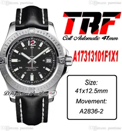 TRF COLT A1731310F1X1 A2836 ALTERAÇÃO AUTOMÁTICA DE ALGUELAÇÃO DE AÇO DE 41MM MARCADORES DE DIAL TEXTURADO PRETO NYLON LEAHTER STRAP SUPER EDIÇÃO PURETOME A1