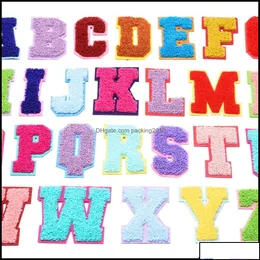 Fabric And Sewing Home Textiles Garden Gardentowel Embroidery Cartoon Colorf Letters Chenille Patch Custom Sew On Rainbow Colors Letter St
