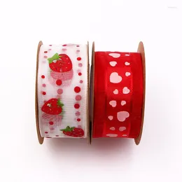 Bolsas de joias bolsas 25 mm 5m Ribbon fofo de estilos brancos /vermelho de impressão de poliéster de poliéster de impressão de casamento Rita22