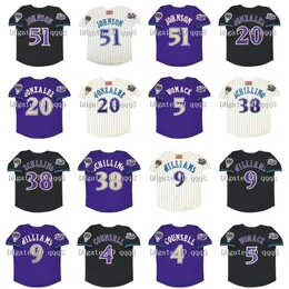 Na85 Vintage 2001 Camisa de beisebol do Arizona 51 Randy Johnson 20 Luis Gonzalez 9 Matt Williams 4 Craig Counsell 38 Curt Schilling 5 Tony Womack