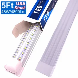 5Ft Linkable Led Shop Light 59 Inch 45W 48W 50W Tube Lights ,5' Cooler Door Lighting 59'' Integrated T8 Bulbs , Ceiling and Utility Strip Bar Lamp OEMLED