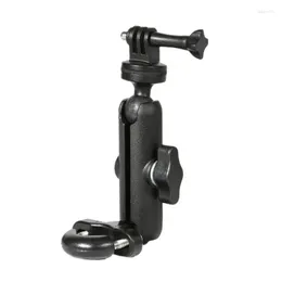 Treppiedi Supporto per fotocamera per bici da moto Staffa per montaggio a specchio per manubrio 1/4 Supporto in metallo per Go-Pro/So-ny/CONTOUR/SLR Loga22