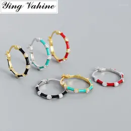 Hoop Huggie Ying Vahine Ankunft 100% 925 Sterling Silber Bambus Form Ohrringe Für Frauen JewelryHoop Kirs22