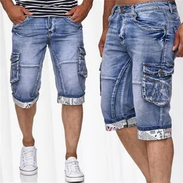 Jeans Short Men reto Cancia alta namorado Jean Summer Mens roupas de rua de streetwear calça jeans de jeans de jeans 220627