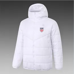 21-22 USA Herren-Daunen-Hoodie-Jacke, Winter-Freizeit-Sportmantel, durchgehender Reißverschluss, Sport, warmes Outdoor-Sweatshirt, Logo individuell