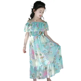Girl's Dresses Aixinghao Girls Summer Dress Chiffon Sarafans Sundress Floral Printed Beach For 8 10 12 14 Kids Teen ClothesGirl's