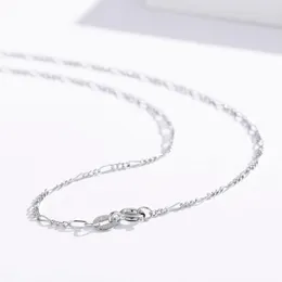 Chains 35-80cm 1.4mm Thin 925 Sterling Silver Figaro Chain Necklace Women Girl Boy Kids Italy Jewelry Kolye Collares Sieraden ColierChains