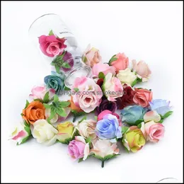 Ghirlande di fiori decorativi Forniture per feste festive Giardino domestico 10 pezzi Matrimonio Sposa con rose di seta Testa Decorazioni natalizie per fai da te Gi