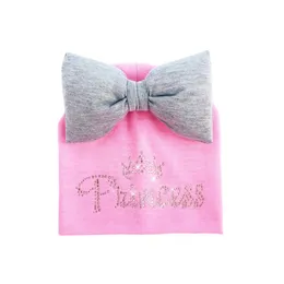 Berretti Cappelli Bambino Bambini Cappello per bambini Blingbling Baby Cotton Princess Big Large Bow Tie Beanie Per ragazze Nodo a farfalla MelamedCaps