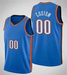 Stampato Oklahoma Design personalizzato fai-da-te Maglie da basket Personalizzazione Uniformi della squadra Stampa Personalizzata qualsiasi nome Numero Uomo Donna Bambini Ragazzi Maglia blu