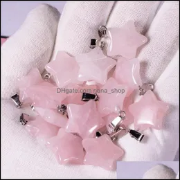 Charms Natural Crystal Opal Rose Quartz Tigers Eye Stone Star Shape Pendant For Diy Earrings Necklace Jewelry Making Nanashop Dhybi