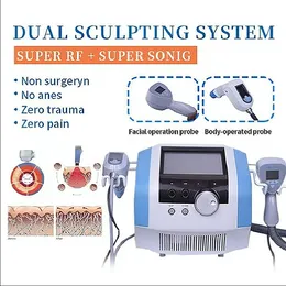 Powerful Exilie Ultra Ultrasound Slimming Monopolar Rf Equipment 2 Handles Body Shaping Skin Tighten Wrinkle Removal Cellulite Reduction collagen regeneration