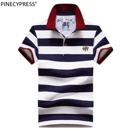 95 Cotton 5 Spandex Quality Summer Man Polo shirt Fashion Embriodery Striped Casual Male Navy Blue Men Short Sleeve Polo Shirt 220606