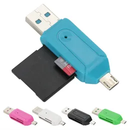 2 in 1 USB OTG 카드 리더 어댑터 고속 마이크로 USB TF SD 카드 리더 용 Android 컴퓨터 노트북