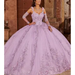 Viola Elegante Abiti di Sfera Abiti Quinceanera Per 16 Ragazza Perline Appliques Compleanno Prom Dress vestido de 15 anos quinceanera 2022