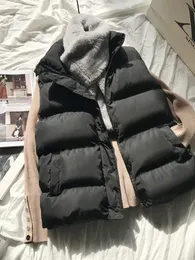 女性の冬の温かい綿のパッテベストノースリーブパーカージャケット220812