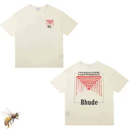 Camisetas masculinas Summer Men's T-shirts Collection Rhude Tshirt Tees Oversize Tees Fabric casal Dress Top Quality Tirlttdfgv