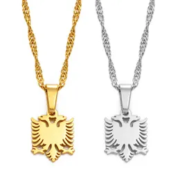 Colares pendentes anniyo 1cm pequeno mini albânia águia cor de ouro/jóias de cor prata Presentes étnicos para mulheres meninas #202221Pingente