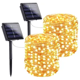 Saiten LED Solar Light Outdoor Lampenhalle Lichter für Weihnachtsfeier Wasserdichtes Feengarten Garland 3/10/20/32/42mled