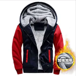 Men's Hoodies & Sweatshirts Autumn Winter Men Fleece Warm Thick Mferlier Hooded Plus Size 8XL 9XL Loose Patchwork Coat Sports 54Men's