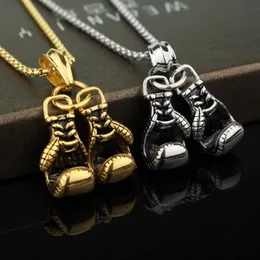 Reteo Metal Fist Style Fashion Accessories Newest Gold And Silver Black Boxing Gloves Design Necklace Jewelry