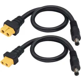 2pack XT60 Connector to DC 5.5X 2.5mm Male Power Jack Adapter Cable for TS100 Soldering Iron FPV Monitor Power Drone Cord