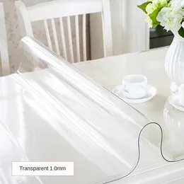 Mattor Transparent mjuk glas Tabelduk Kök oljesäker bordsmatta PVC Rektangulär silikon vardagsrum golv Dual-användarpetsar